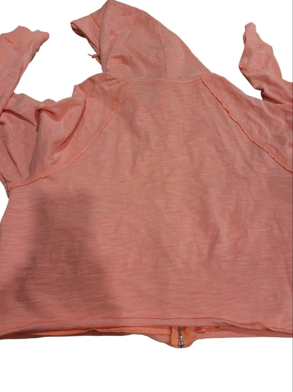 PINK Victoria’s Secret Women’s L Coral Peach Full Zip Hoodie Lightweight 2023 - Picture 2 of 7